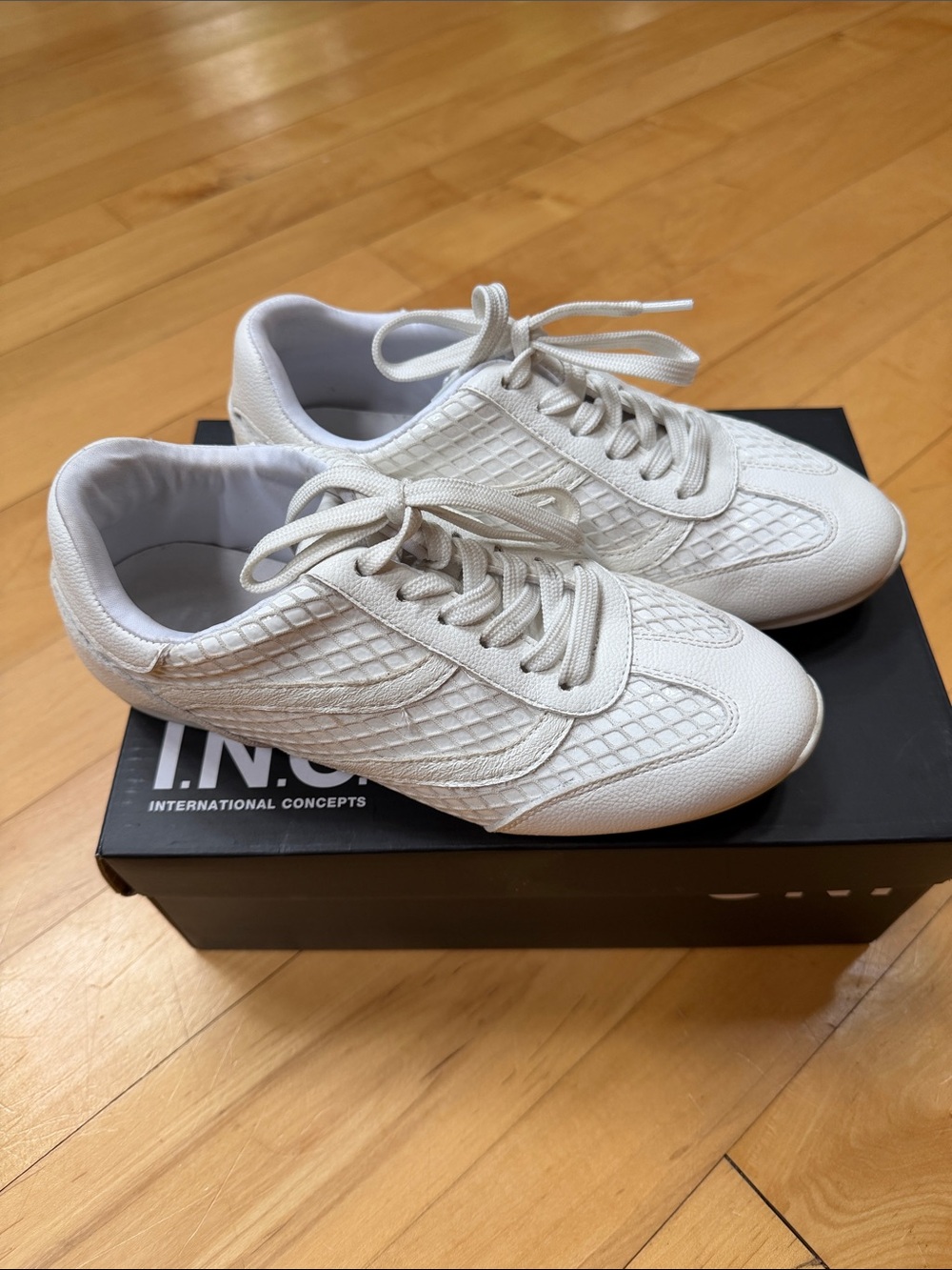INC International Concepts White Quilted Athletic Sneakers
